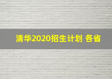 清华2020招生计划 各省